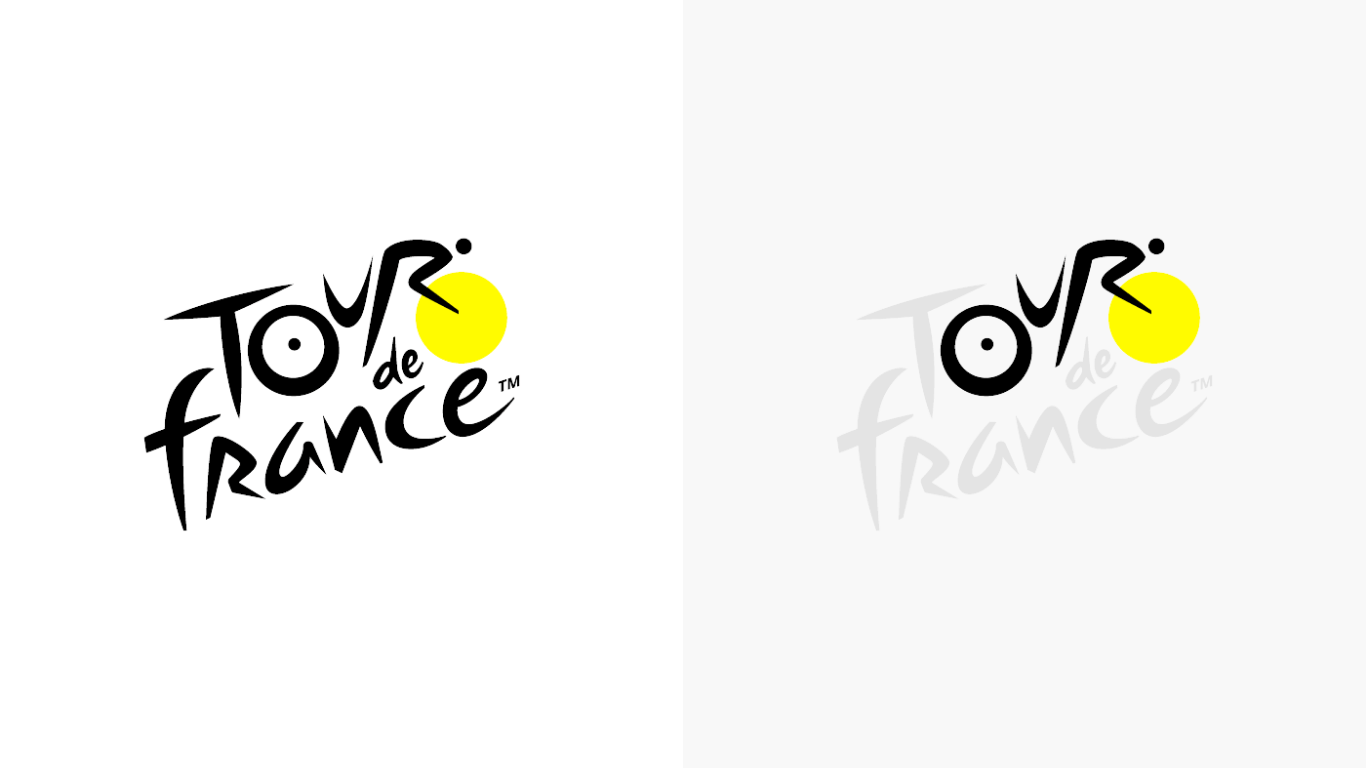 tour de france cyclist hidden in text logo
